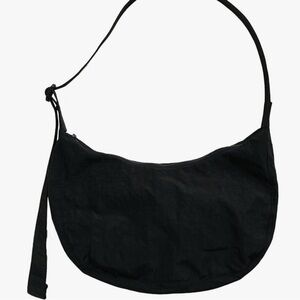 Medium black nylon crescent bag